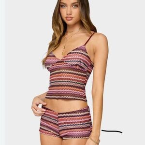 Colorful Zigzag Cami and Shorts Set